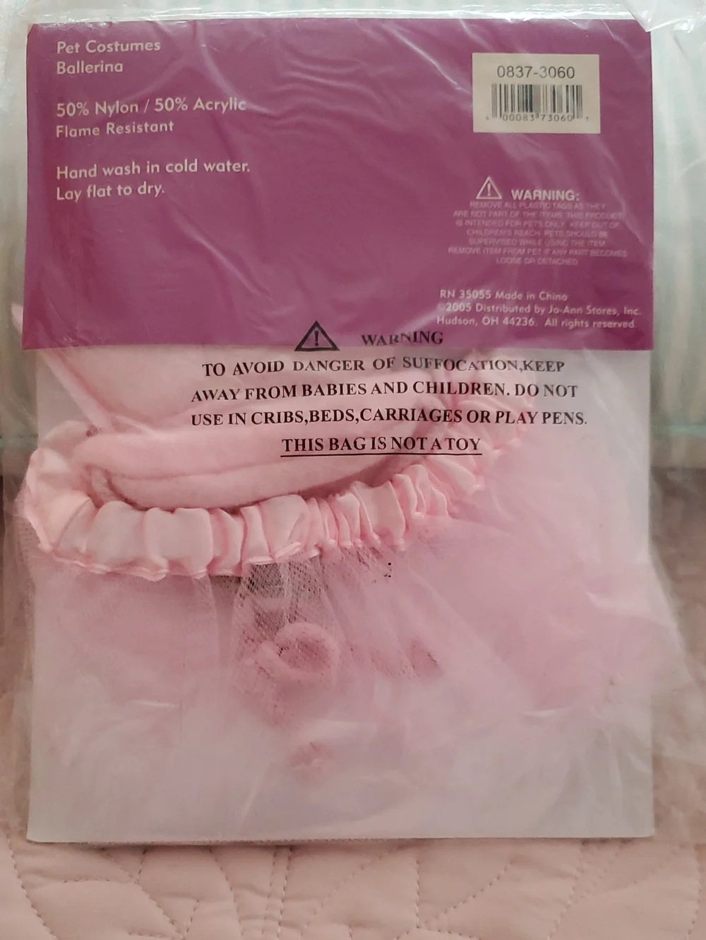 Pink Ballerina Dog Costume with Tiara & Tutu